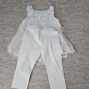 First Impressions White Sleeveless Dress Set